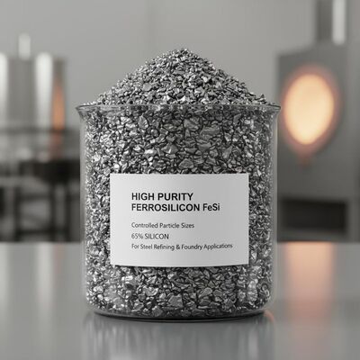 FeSi de ferrosilicio de alta pureza con tamaños de partículas controlados y silicio 65% para aplicaciones de refinación y fundición de acero