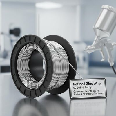 Alambre de Zinc Refinado para Pulverización Metalizante con 99.995% de Pureza y Resistencia a la Corrosión para un Rendimiento de Recubrimiento Estable