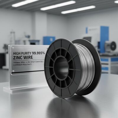 Alambre de zinc de alta pureza 99.995% para rociado térmico con resistencia a la corrosión y compatibilidad con rociado a la llama y al arco